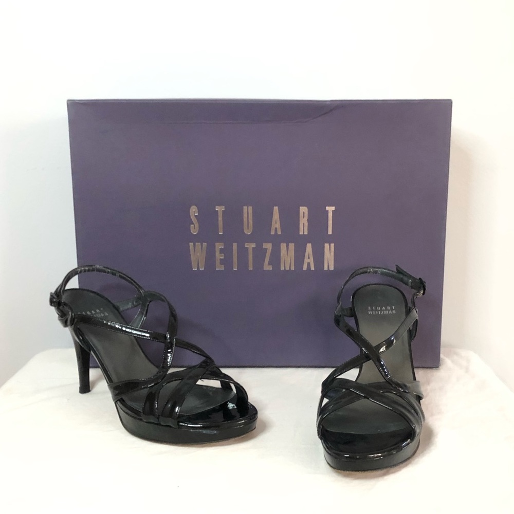 Stuart Weitzman Black Strappy Heels Size 7M
